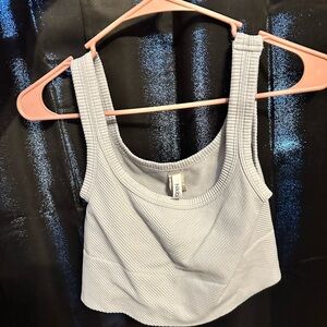 White Niki biki Ribbed Crop Top